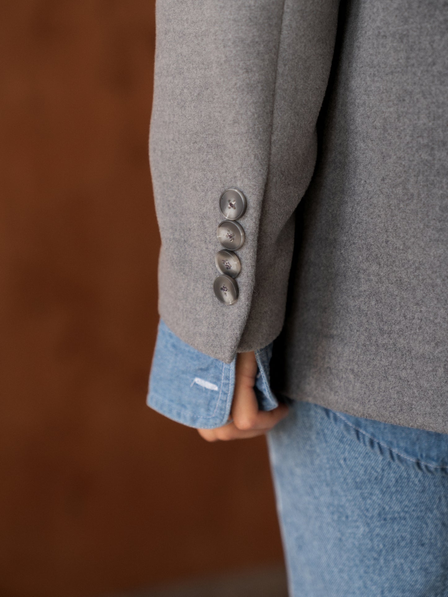 Single-breasted wool jacket, Gray